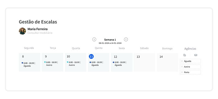 Como fazer a gestão de escalas no X-IMO CRM? 1