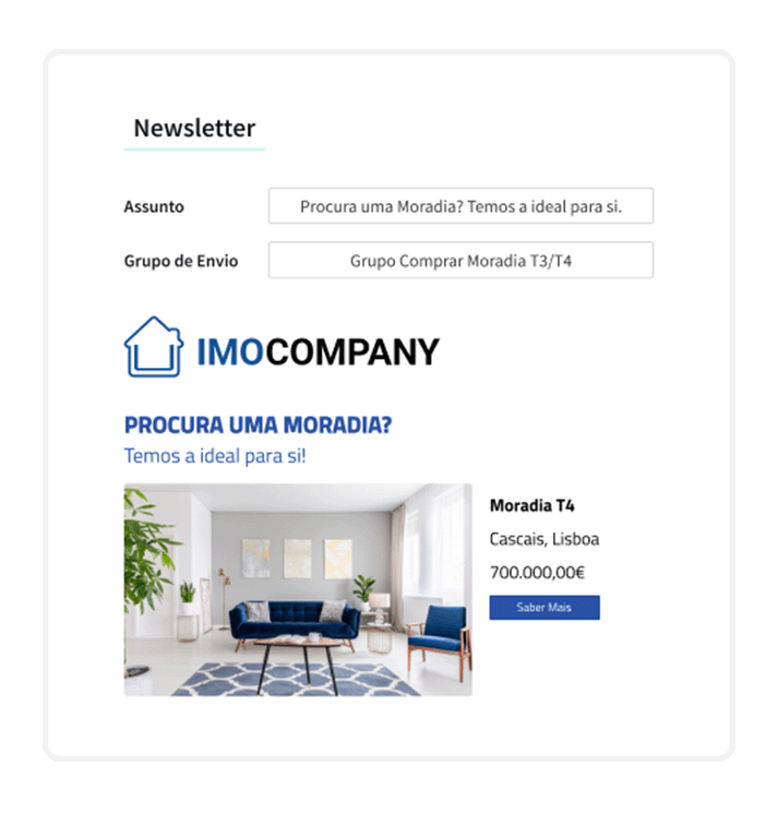 É possível criar campanhas de email marketing a partir do X-IMO CRM? 0