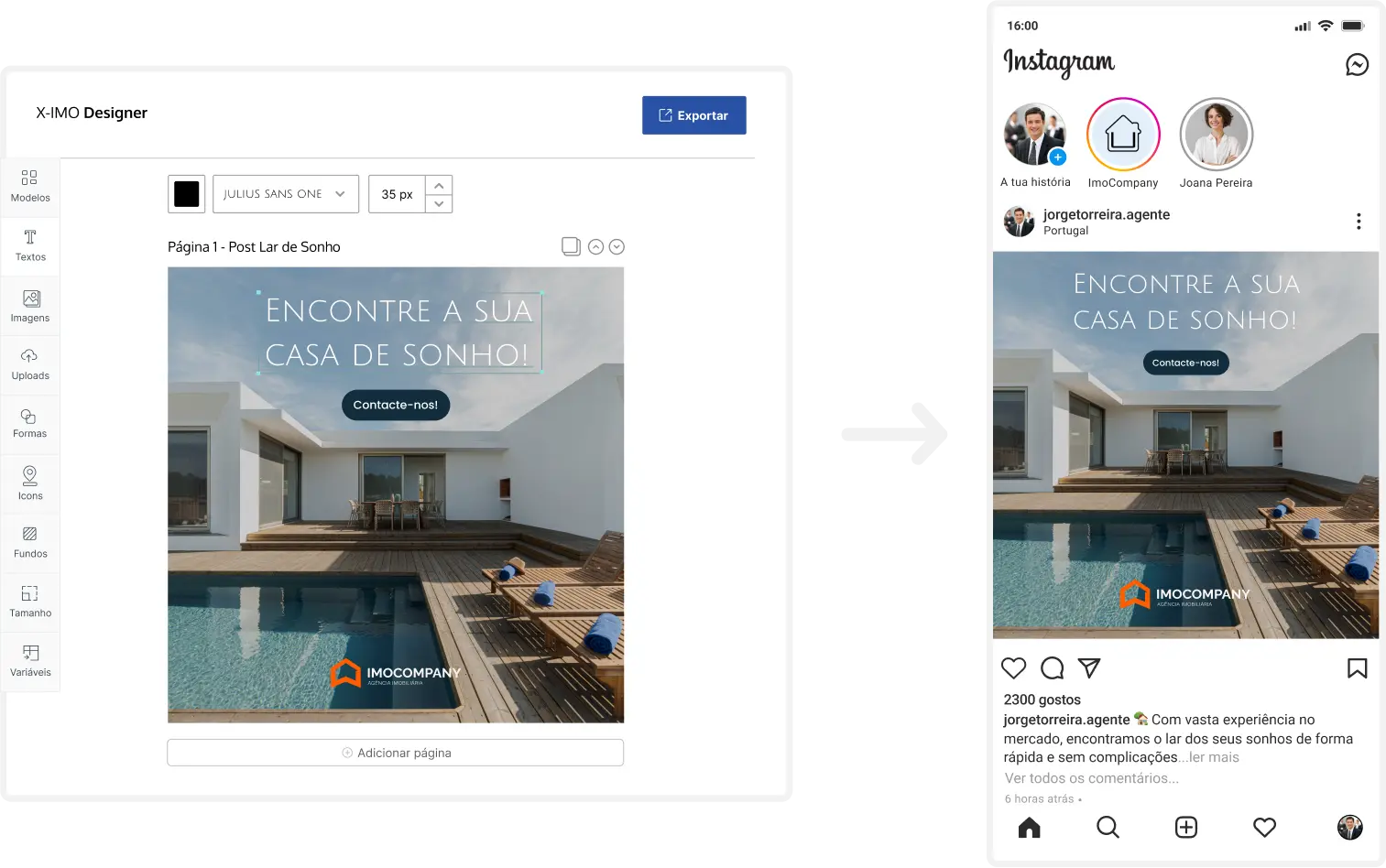 Como criar conteúdos profissionais para redes sociais com o X-IMO CRM? 0