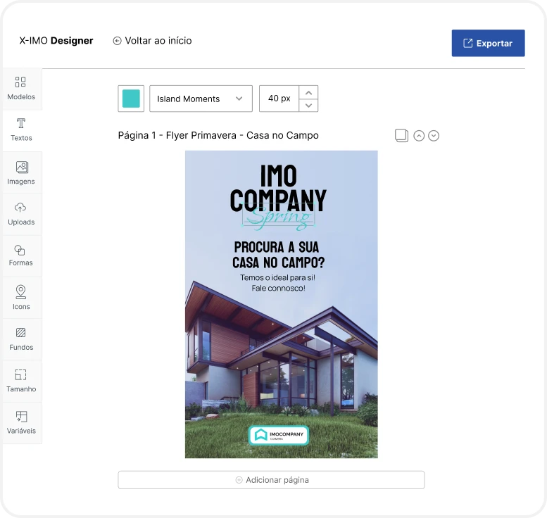 Que tipo de conteúdo consegue criar a partir do X-IMO? 0