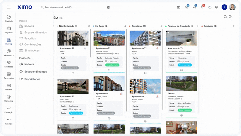 Como aceder rapidamente a informação sobre um cliente, lead, imóvel angariado ou imóvel em prospeção? 0